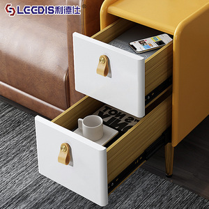 LGEDIS Leather Cabinet Handle Bar Shape Brass Hardware For <b>Wardrobe</b> Drawer Furniture Handle - Product Image 2