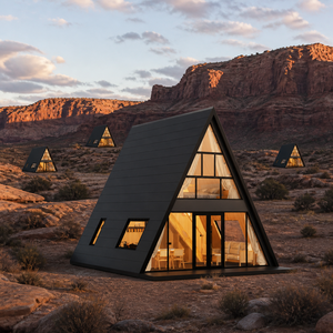 Cabane <span class=keywords><strong>de</strong></span> retraite dans les dunes <span class=keywords><strong>de</strong></span> sable, projet d'hébergement modulaire préfabriqué pour complexe hôtelier S990, <span class=keywords><strong>maison</strong></span> en forme <span class=keywords><strong>de</strong></span> A - Product Image 4