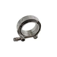 Kit universel de collier de serrage et de bride V-Band 2,25 pouces (57 mm) en acier doux et acier inoxydable pour échappement turbo, kit de tuyau de descente et tuyau en T