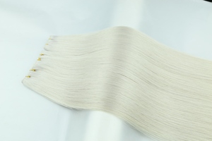 Leshine New Design Hair Extensions #1001A Silk Straight Human Hair Extensions Weft Raw Hair Hand Tied Weft - Product Image 5