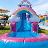 Toboggan aquatique gonflable sur le thème des nuages arc-en-ciel, pour enfants, qualité commerciale, en PVC, respectueux de l'environnement, pour parcs aquatiques