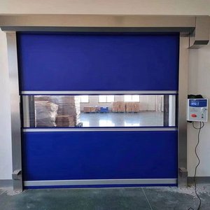 Porte à fermeture éclair industrielle automatique à grande vitesse en PVC pour atelier, <span class=keywords><strong>volet</strong></span> rapide en acier inoxydable, surface finie décorée - Product Image 5