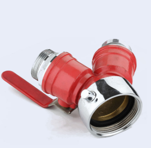 कारखाने के पीतल 2-वे वाई कनेक्शन वाटर डिवाइडर बॉल वाल्व फायर हाइड्रेंट - Product Image 2