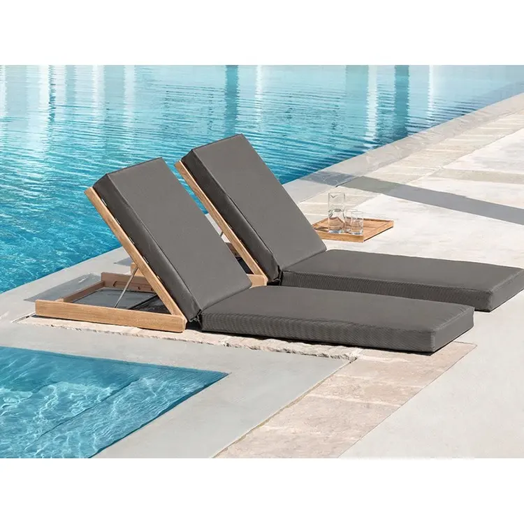현대 안뜰 정원 여가 가구 바닷가 수영장 subed 옥외 recline 티크 목제 일요일 lounger daybed