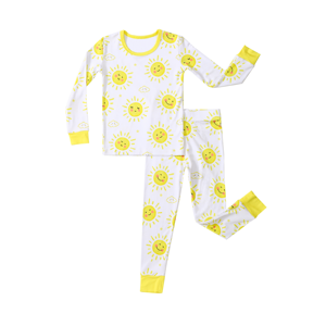 Ensemble de pyjamas en bambou doux pour enfants de haute qualité, respirant, manches longues, pyjamas pour nouveau-nés, vêtements de nuit, 2 pièces, pyjama imprimé pour bébé - Product Image 1