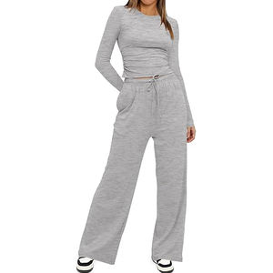 Conjuntos Deportivos Ligeros de Alta Calidad para Mujer, Sudadera de Manga Larga de Felpa, Logotipo Personalizado, Sudadera con Estampado Premium, Primavera - Product Image 4