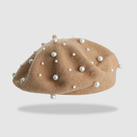 Béret pour femme orné de perles, style vintage, élégant et décontracté, pour l'extérieur, pour adultes, printemps, automne, quotidien, fête