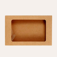 Boîte en carton ondulé kraft personnalisée avec fenêtre en PVC ouverte boîte d'emballage de gâteau de boulangerie avec poignée
