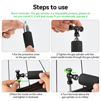 ROCKBROS Aluminum Alloy CO2 Bicycle Pump Valve Adapter for Quick Inflation Repair 80psi Pressure Portable Cycling Inflator