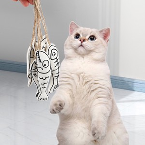 Forma de pez interactivo relleno <span class=keywords><strong>Catnip</strong></span> gato juguete Limpieza de dientes divertido algodón pez felpa <span class=keywords><strong>Catnip</strong></span> juguetes para gato - Product Image 3