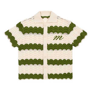 Maglione con maniche corte lavorato a maglia in cotone primavera stile estivo personalizzato maglieria Casual lavorata a maglia camicie all'uncinetto - Product Image 3