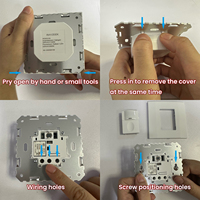 Rayzeek RZ023-5A-S Saklar LED Tunggal dengan Sensor Gerak PIR Tipe 86, Lampu LED Otomatis Nyala Mati