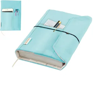Washable Adjustable Book Protector for Hardcover with Pockets for Pen Canvas Book Covers
