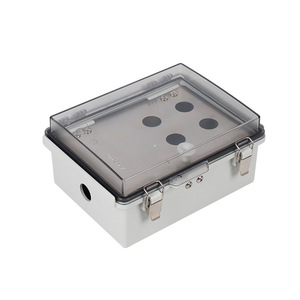 IP67 Waterproof PC Junction Box with Clear Gray <b>Cover</b> 304 SS Clasps IK08 Impact Resistant Enclosure Outdoor Electrical Enclosure - Product Image 5