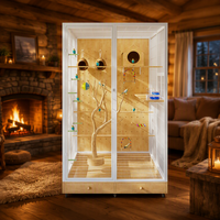 Cabinet spacieux pour oiseaux de grande taille, volière intérieure robuste, structure en bois durable, conçu pour plusieurs oiseaux