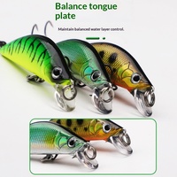 Leurre Bionique Minnow ABS, Appât Artificiel Dur, Petit Leurre à Double Hameçon, Longue Portée, pour Poisson Mandarin et Dorade, avec Sonnette Sonore