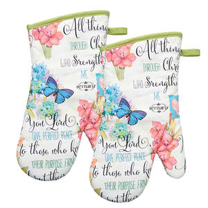 Guantes de Horno Impresos al por Mayor, Resistentes al Calor, con Logotipo Personalizado, Diseño de Mariposa, para Cocina, Barbacoa, Chef - Product Image 1