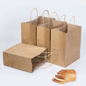 Sacs en papier kraft kaki personnalisés faits à la main pour la restauration, la livraison de pizzas et sushis, et les gâteaux en papier kraft brun numérique. - Product Image 3