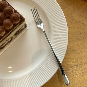 Stainless Steel Fruit Fork Round Perforated Design Party Dessert Serving Utensil - Product Image 4