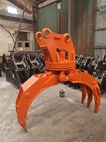 Grappin forestier rotatif hydraulique SLN à mâchoires renforcées pour excavatrice, accessoire forestier, pompe moteur de chargement de grumes 17-25 tonnes pour entrepôt de bois