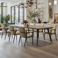 Table à manger en bois massif 8 places, sur mesure, style nordique, ensemble de luxe pour appartement, villa, salle à manger