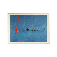 Peinture murale suspendue Memphis Bauhaus, salon, grande décoration murale blanche, style industriel, minimaliste, ton bleu, apaisant