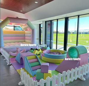 Pusat Permainan taman kanak-kanak Pastel anak-anak dalam ruangan peralatan bermain permainan dalam ruangan lembut bermain Istana tanah bermain untuk anak-anak - Product Image 2