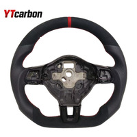 Setir Kemudi YTcarbon Gaya Suede Italia Sepenuhnya Kulit Asli untuk Golf 6 Polo GTI GTD Jetta