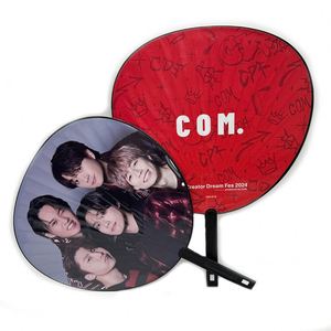 Abanico de mano Kpop circular transparente de plástico con forma de corazón, impreso por ambos lados, personalizado al por mayor para colección de ídolos - Product Image 4
