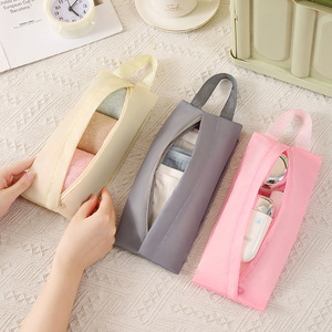 Sac de rangement pour sous-vêtements, organisateur de vêtements de voyage portable rectangulaire, rose, beige, gris - Product Image 1