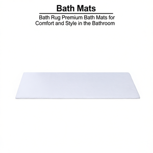 Tappetino da Bagno in Microfibra Rettangolare con Base in Gomma, Design Minimalista in Tinta Unita - Product Image 1