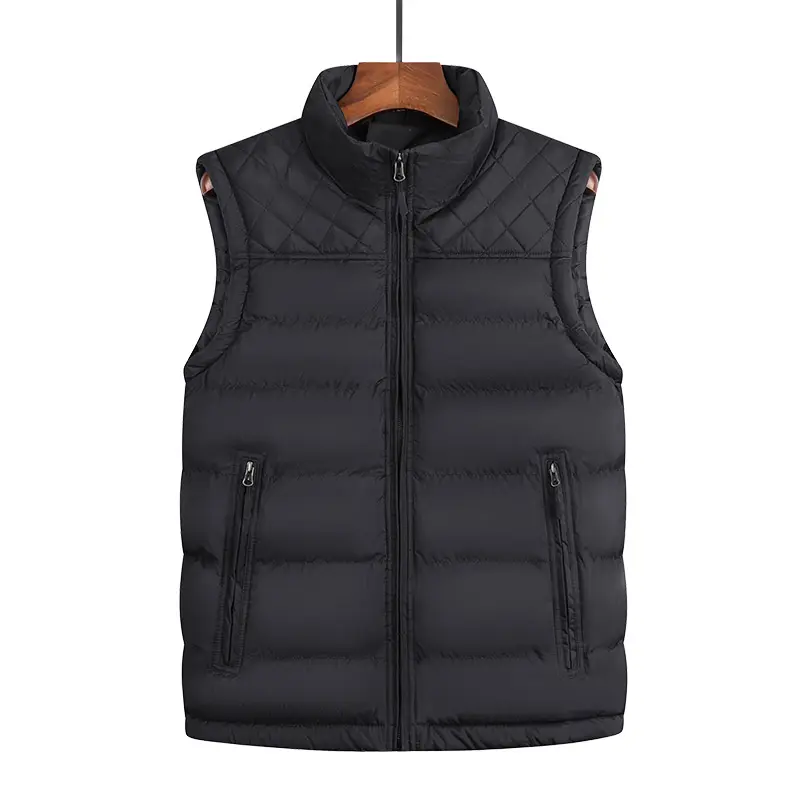 2020 Hot Sell New Fashion Men Casual Sleeveless Stand Collar Quilted Outerwear Vest
