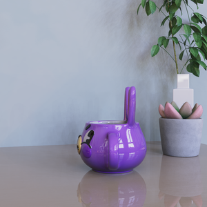 Tùy chỉnh drinkware nhà sản xuất dễ thương phim hoạt hình thỏ mặt cup vui tươi vui tươi màu tím Snicker Bunny Mug gốm cho cà phê & trà - Product Image 6