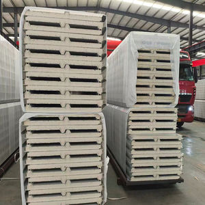 Cina fabbrica ondulato 50mm schiuma poliuretanica resistente al fuoco in acciaio isolamento esterno tetto pannello Sandwich magazzino cella frigorifera - Product Image 4