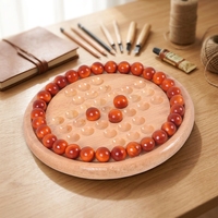 Jeu de solitaire en bois promotionnel, casse-tête classique, jeu de société, jeu de réflexion avec billes