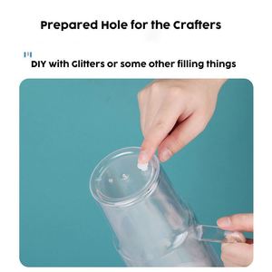 Wholesale BPA FREE Snow Globes Crafting Blanks 40oz Plastic Double Walled Snowglobe Tumbler with Pre-drilled Hole and Handle - Product Image 6