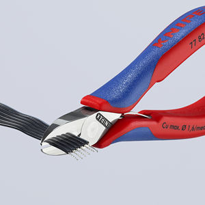 Knipex Electronics Cortadores diagonales de 1/4 pulgadas de ancho de mandíbula, punta lisa, grado industrial, acero al cromo vanadio, modelo 77 82 - Product Image 1
