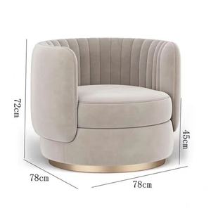 High Quality Swivel Accent <b>Chair</b> Tufted Modern Comfortable Velvet Upholstery Metal Base Leisure Sofa <b>Chair</b> <b>for</b> <b>Living</b> <b>Room</b> - Product Image 2