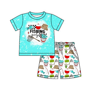 Camiseta de Manga Corta para Bebé Niño, Diseño Personalizado con Estampado de Pesca Azul, Transpirable, Informal, para el Verano, 4 de Julio - Product Image 2