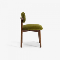Chaise de salle à manger en velours vert de Restaurant de Style nordique peut être personnalisée chaise de salle à manger en bois de caoutchouc marron en bois massif moderne