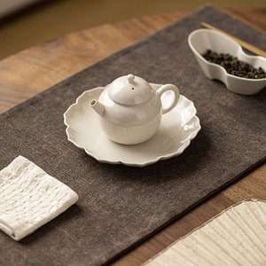 Guanlan Wood Ash Ceramic <b>Tea</b> <b>Tray</b> Irregular Shape For Kung Fu <b>Tea</b> Set Afternoon <b>Tea</b> Use Dehua Porcelain - Product Image 4