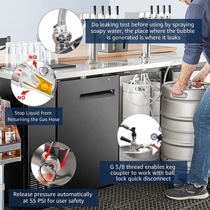Coupleur de fût en acier inoxydable de type S Distributeur de bière pression pour brassage à domicile Connecteurs système S avec soupape de décharge de pression - Product Image 6