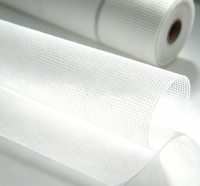 Gulungan Jaring Fiberglass E-Glass Putih Bebas Alkali, Tenun Polos, Anti Retak, untuk Insulasi Bangunan
