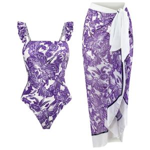 Traje de Baño de Dos Piezas con Estampado Personalizado de Alta Calidad para Tallas Grandes, Falda de Playa, Bikini - Product Image 5