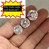 Pierre de Moissanite 1-10 Carats Certifiée D VVS1, 100% Positive au Testeur de Diamant