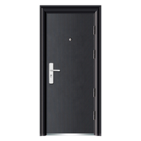 Portes d'entrée blindées en acier pour extérieur, portes commerciales françaises doubles en métal pour la maison avec serrure intelligente