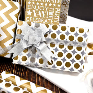 Factory Wholesale Gift <b>Wrapping</b> <b>Paper</b> 43 *300 cm Birthday <b>Gold</b> <b>Wrapping</b> <b>Paper</b> Packaging - Product Image 2