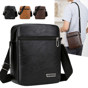 Men's Messenger <b>Bag</b> <b>Soft</b> PU <b>Leather</b> Large Capacity Crossbody Shoulder <b>Bag</b> Durable Everyday Use - Product Image 3