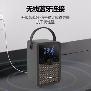 Bluetooth <b>Speaker</b> Wooden Portable Desktop Home Radio With TF Card Support Rechargeable Battery <b>USB</b> Interface - Product Image 3
