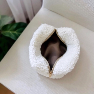 Sang Trọng Sherpa Mỹ Phẩm Lớn Trang Điểm Túi Tùy Chỉnh Dây Kéo Trường Hợp Mở Đóng Cửa Dễ Thương Phong Cách Phụ Nữ Thanh Lịch Món Quà Sinh Nhật Du Lịch Trường Hợp - Product Image 3